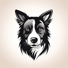 minimalistic logo symbol with a dog face on white background