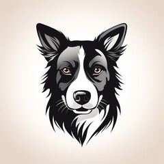 Naklejka premium minimalistic logo symbol with a dog face on white background