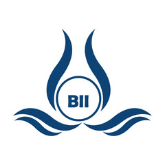 BII letter water drop icon design with white background in illustrator, BII Monogram logo design for entrepreneur and business.
 - obrazy, fototapety, plakaty