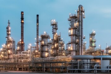 industrial view at refinery plant. Generative AI