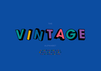 Vector of stylized modern font and alphabet