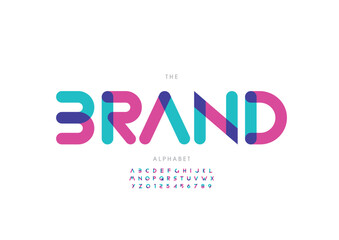 Vector of stylized modern font and alphabet