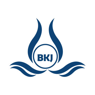 BKJ letter water drop icon design with white background in illustrator, BKJ Monogram logo design for entrepreneur and business.
