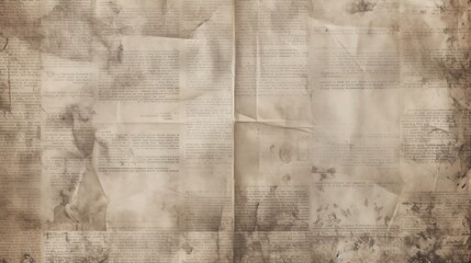 An old newspaper covered in stacks of paper - obrazy, fototapety, plakaty