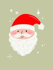  christmas card with santa claus