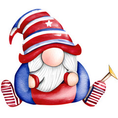 4th of July Gnome Sublimation Design