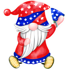 4th of July Gnome Sublimation Design