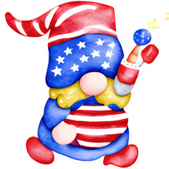 4th of July Gnome Sublimation Design
