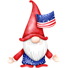 4th of July Gnome Sublimation Design