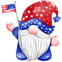 4th of July Gnome Sublimation Design