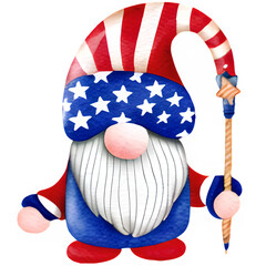 4th of July Gnome Sublimation Design