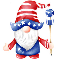 4th of July Gnome Sublimation Design