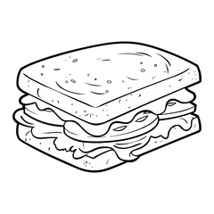 hand drawn sandwich Illustration, sandwich doodle, 