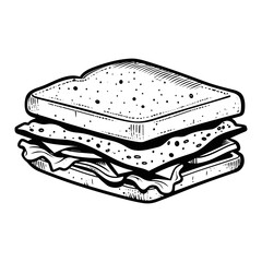 hand drawn sandwich Illustration, sandwich doodle, 