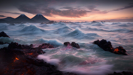 Fototapeta premium calm sea sunset