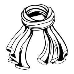 Scarf sketch icon , cartoon scarf