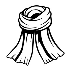 Scarf sketch icon , cartoon scarf