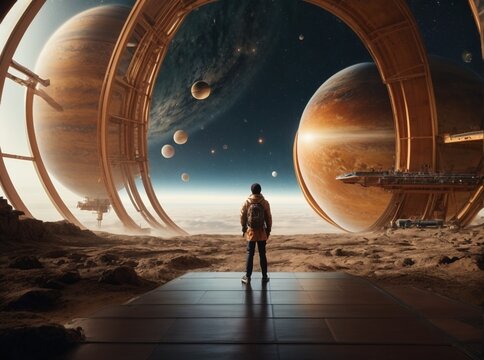 the person in the space