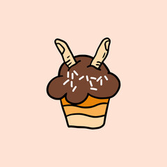 Helloween Cupcakes finger human vector illustration