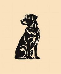 illustration of a dog. silhouette of a dog, black dog Illustration