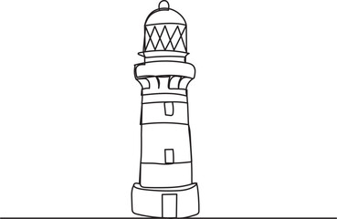 lighthouse sketch, on a white background, vector