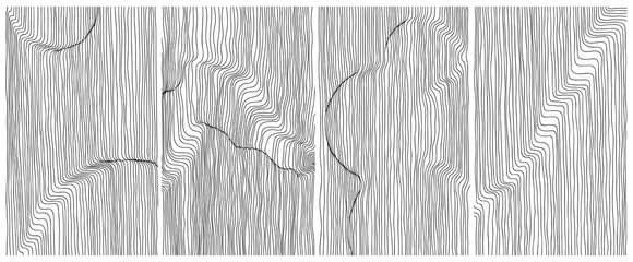 Topographic abstract illustration wallpaper hand drawn collection. Background concept poster isolated on white set. Lines and contours concept relief landscape. - obrazy, fototapety, plakaty