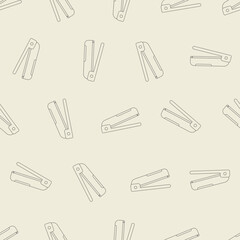 Stapler line art seamless pattern. Suitable for backgrounds, wallpapers, fabrics, textiles, wrapping papers, printed materials, and many more.