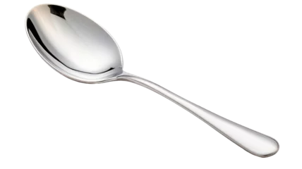 Foto op Plexiglas old silver spoon with different light isolated on a white background with clipping path included, high angle © PNG