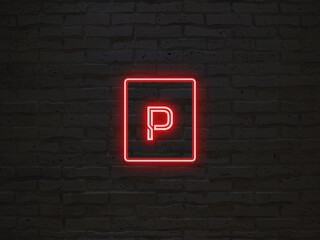 アルファベットの P のネオン文字 - obrazy, fototapety, plakaty