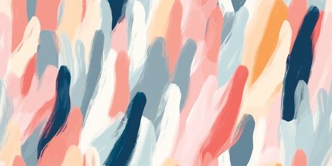 Colorful abstract brush stroke painting seamless pattern illustration. Modern paint line background, pastel color. sketch wallpaper, illustration for textile, web, print, wrapping, fabric, wallpaper