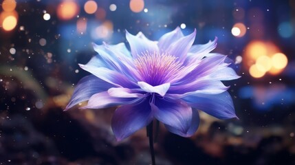 Obraz na płótnie Canvas A purple flower with a blurry background