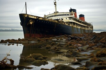 Decaying ocean liner plagued by specters. Generative AI