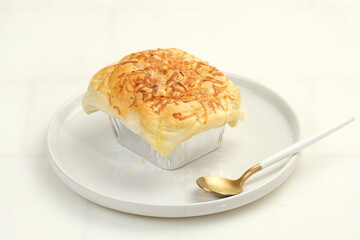 Zuppa soup is a thick soup with pastry or puff pastry placed on top like a hat and is called soup...