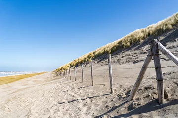 Glasbilder Nordsee, Niederlande sand beach and dunes at north sea in the netherlands
