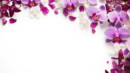pink orchid border with copy space