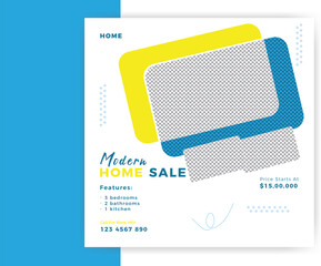 Modern elegant home sale real estate  property social media post banner template design 