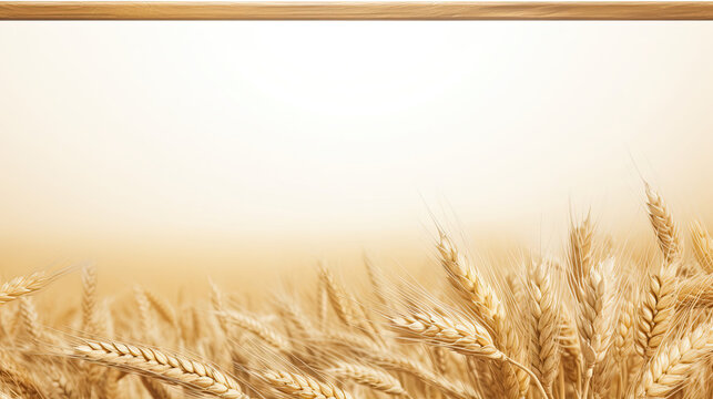 golden wheat field frame with copy space