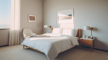 Fototapeta na wymiar Elegant minimal interior design, simple and minimalist indoor living space of home