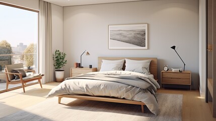 Elegant minimal interior design, simple and minimalist indoor living space of home