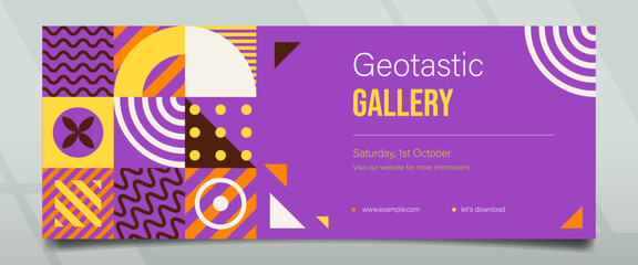 Geotastic Purple Right Space Abstract Banner Design