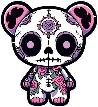 day of the dead, cute cartoon skeleton teddy