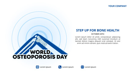 World Osteoporosis Day background with illustration of porous bone and ornaments