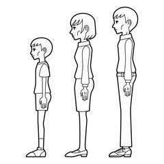 痩せすぎな人物のイラスト