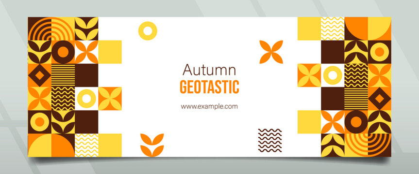 Geotastic Autumn Central Space Abstract Banner Design