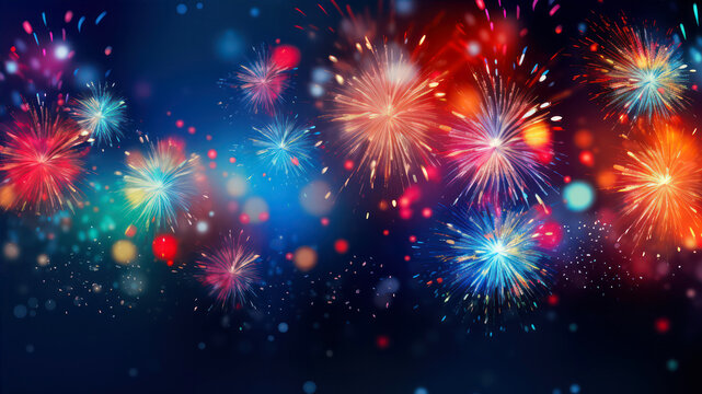 Fireworks celebration background with space for your text. 