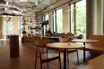 Modern cafe with stylish furniture. Interior design