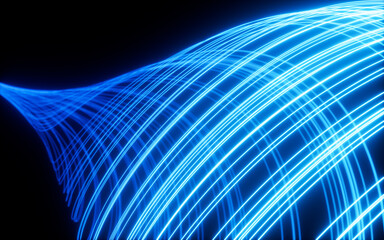 Obraz premium Abstract glowing particles trail, magic glow energy motion particles.
