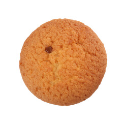 Tasty muffin isolated on white, top view. Fresh pastry