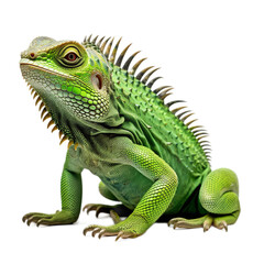 green iguana isolated on white