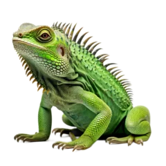 Foto op Plexiglas green iguana isolated on white © Nate